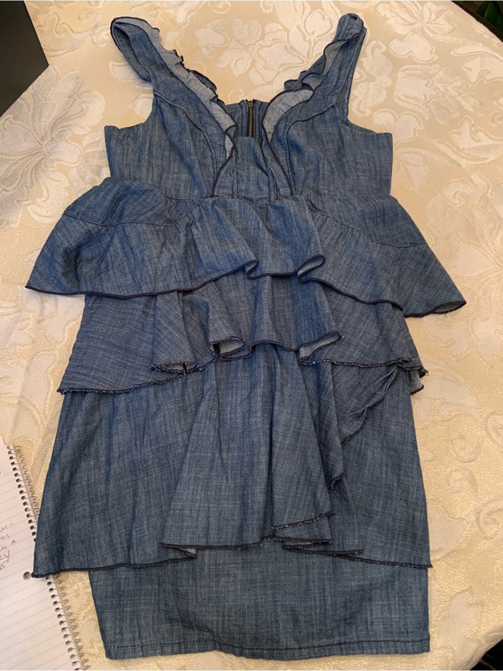 Women’s' Blue Ruffle Denim shirt